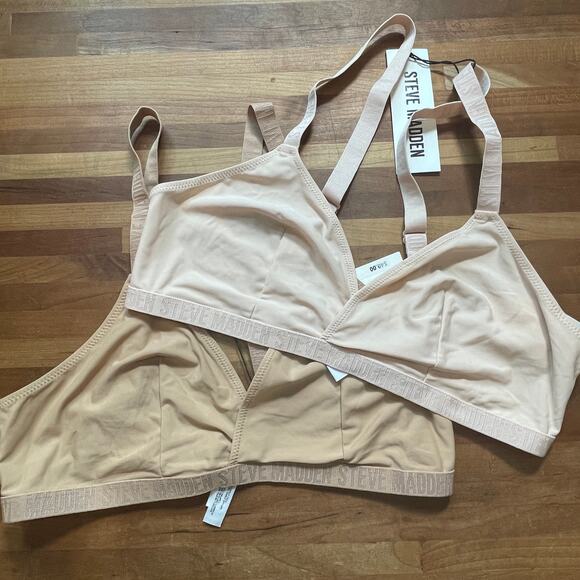 Set of 2 Steve Madden Women’s Triangle X-Back Lounge Bra, Large - Picture 1 of 9